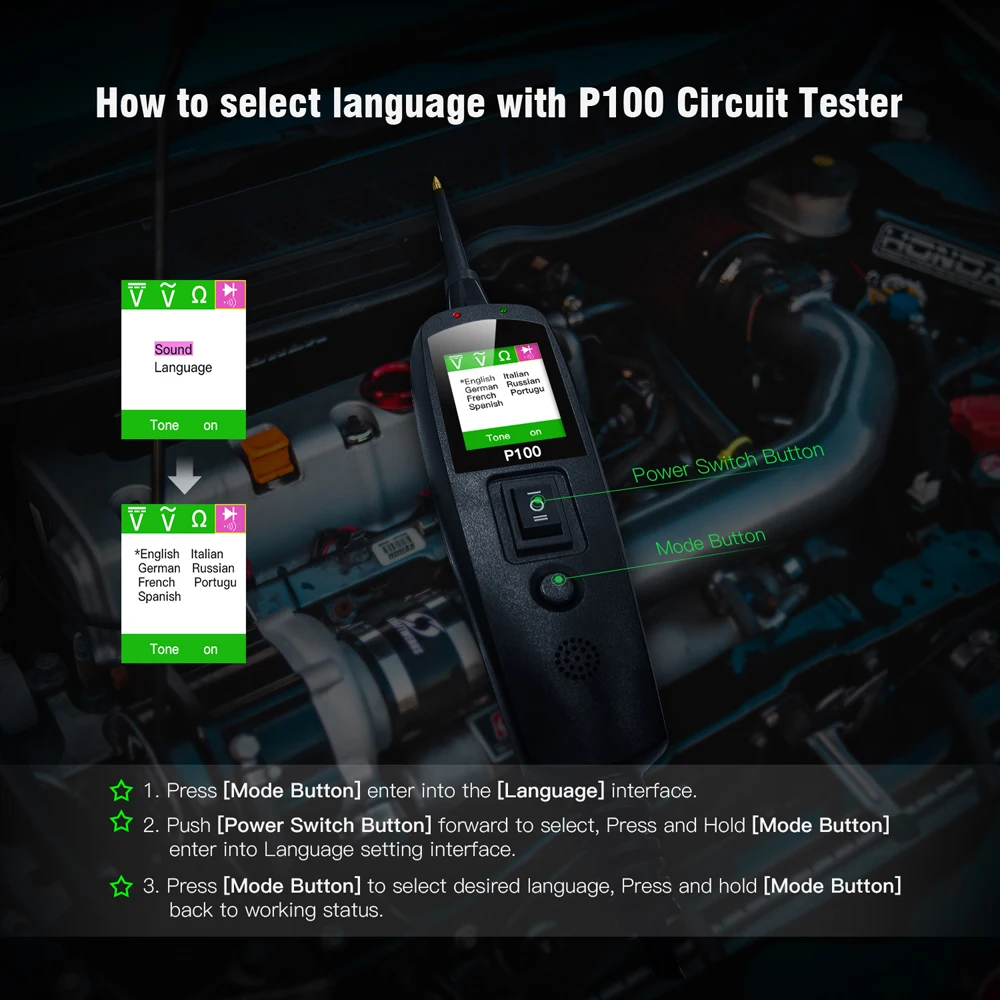 Car Circuit Tester Power Circuit Probe Kit Voltage Resistance Testing 12/24V Over-Load/Short Circuit Automotive Diagnostic Tool