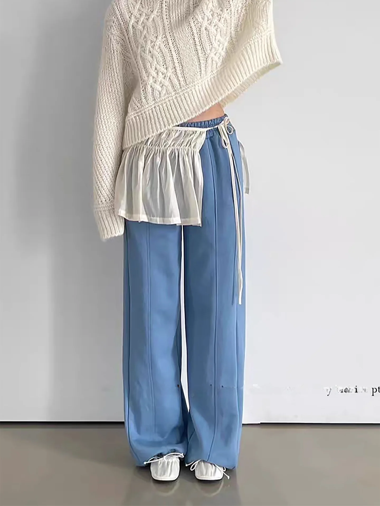 

Юбка-стринги с высокой талией, эластичная, двухцветная, женская, весна 2026, уникальный дизайн, новинка сезона, коллекция Dongda Gate, ранняя весна