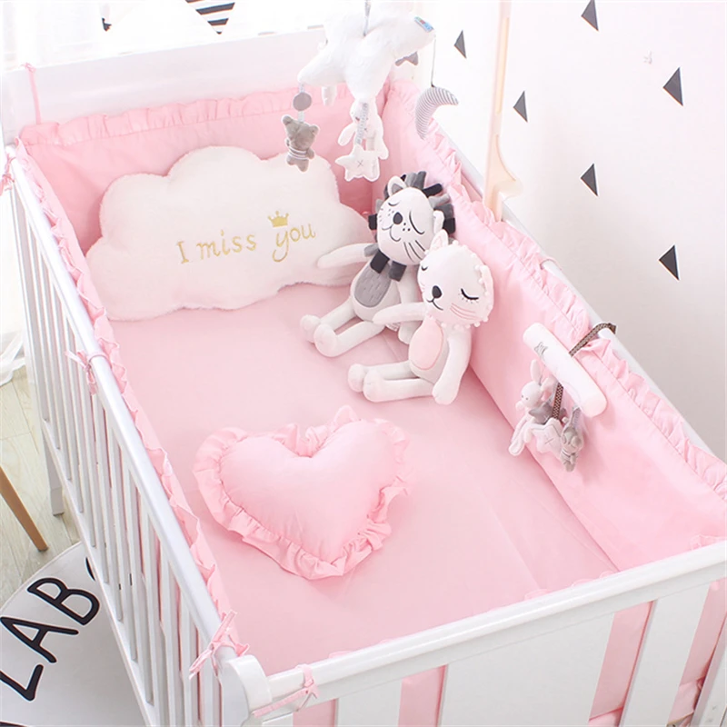 5PCS/Set Child Thicken Anti-collision Protect Bed Surround Bumpers Bed Sheet Newborn Bedding Kit Cotton Crib Bed Surround