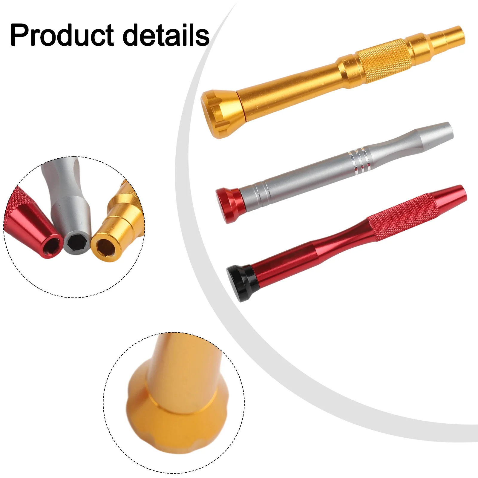 

3pcs/set Mini Screwdriver Handle 4mm Hexagon Aluminum Alloy Bit Holder Hand Tool For Electronics Repairs