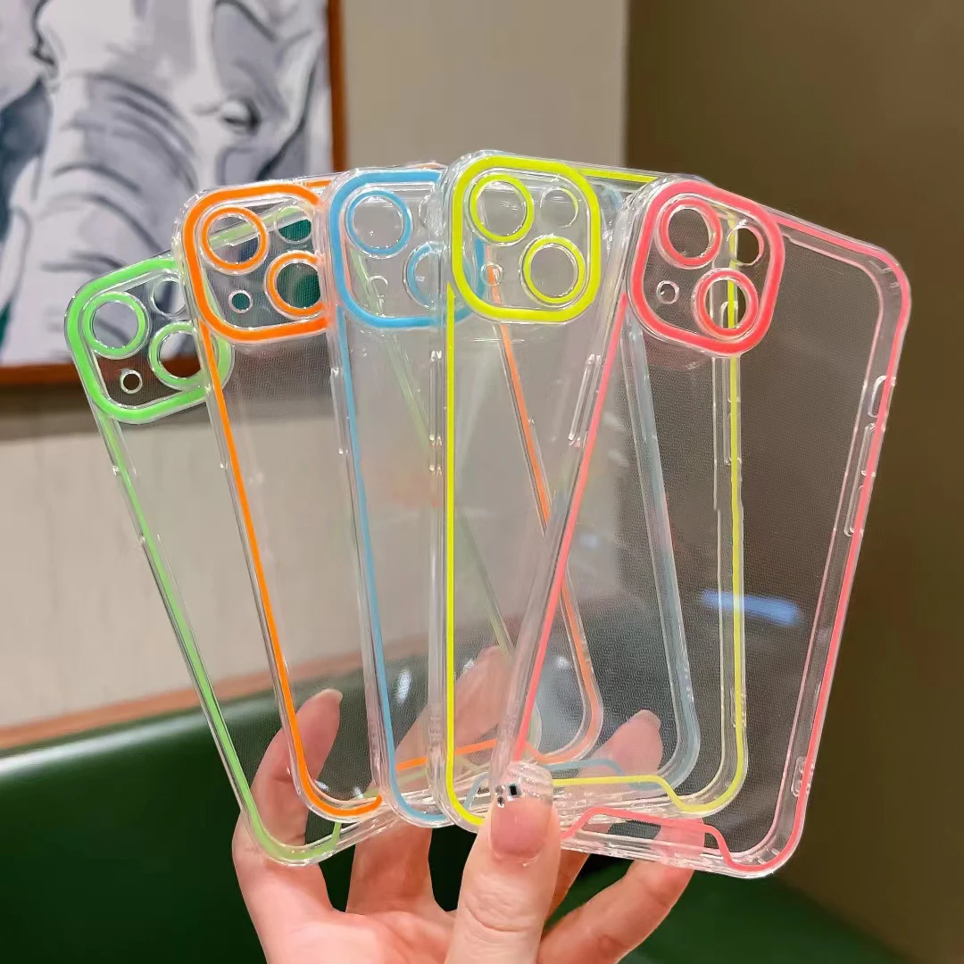 

Светящийся темный чехол для Iphone 14 15 17 16 Pro Max 11 Phone 12 13 I15 Plus Xr X Xs Неоновый флуоресцентный прозрачный силиконовый чехол Fun