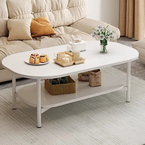 

HLZ Small Apartment Living Room Home Table Simple Cream Style Bedroom Minimalist Creative Sofa Tea Table