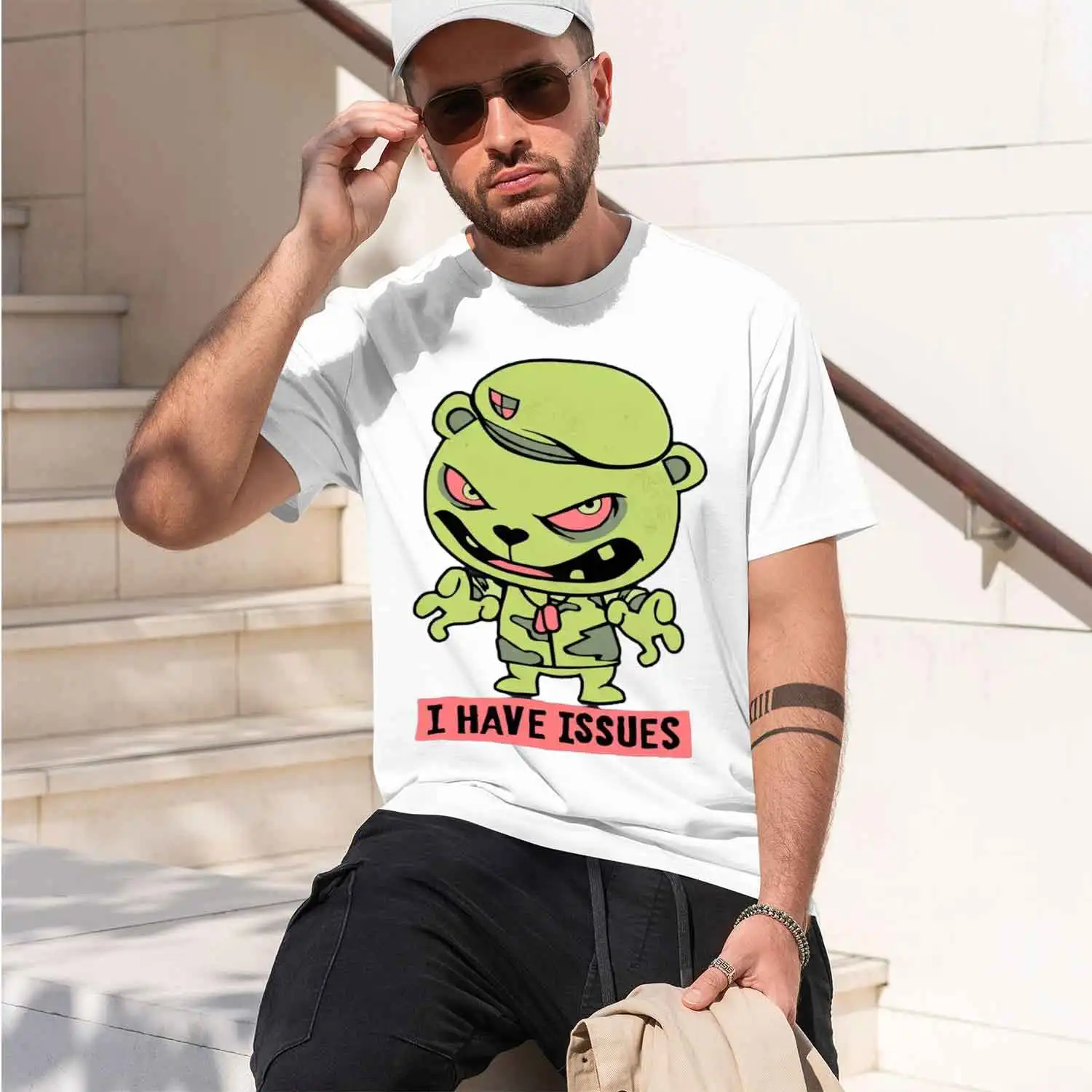 Vintage 2009 Hpy Tree Flippy I Have Issues Lensed T Shirt Sz M vintage Washed Stylish Comfortable fashion 2026 New Model Men’s S