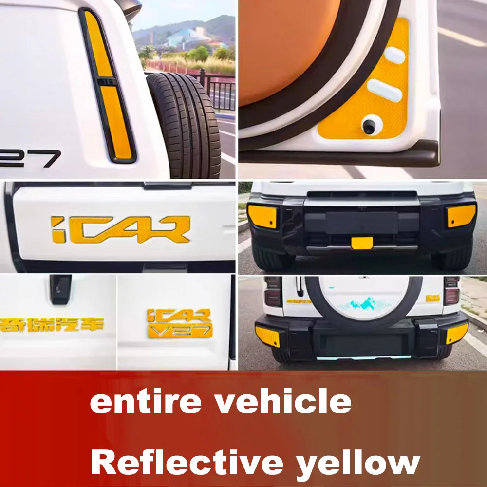 Chery ICAR V27 Special Reflective Safety Stickers 2026‑2027 Door Bumper Night Warning Decal