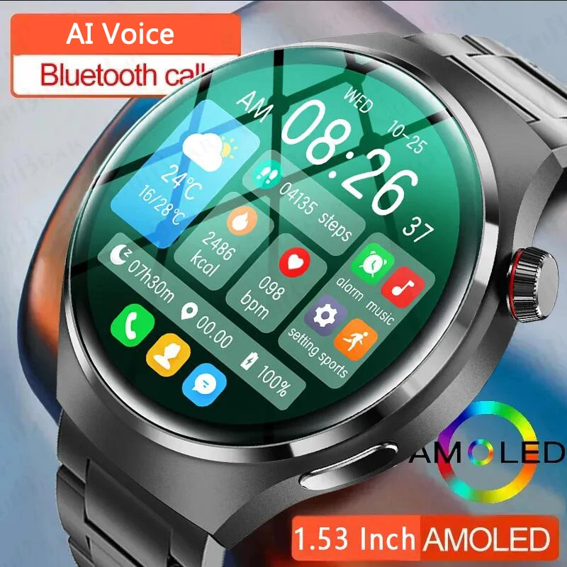 

2025 Новые часы 4 Pro Смарт-часы Монитор сердечного ритма и здоровья Bluetooth Вызов NFC GPS-трекер IP68 Водонепроницаемые умные часы Мужчины Женщины