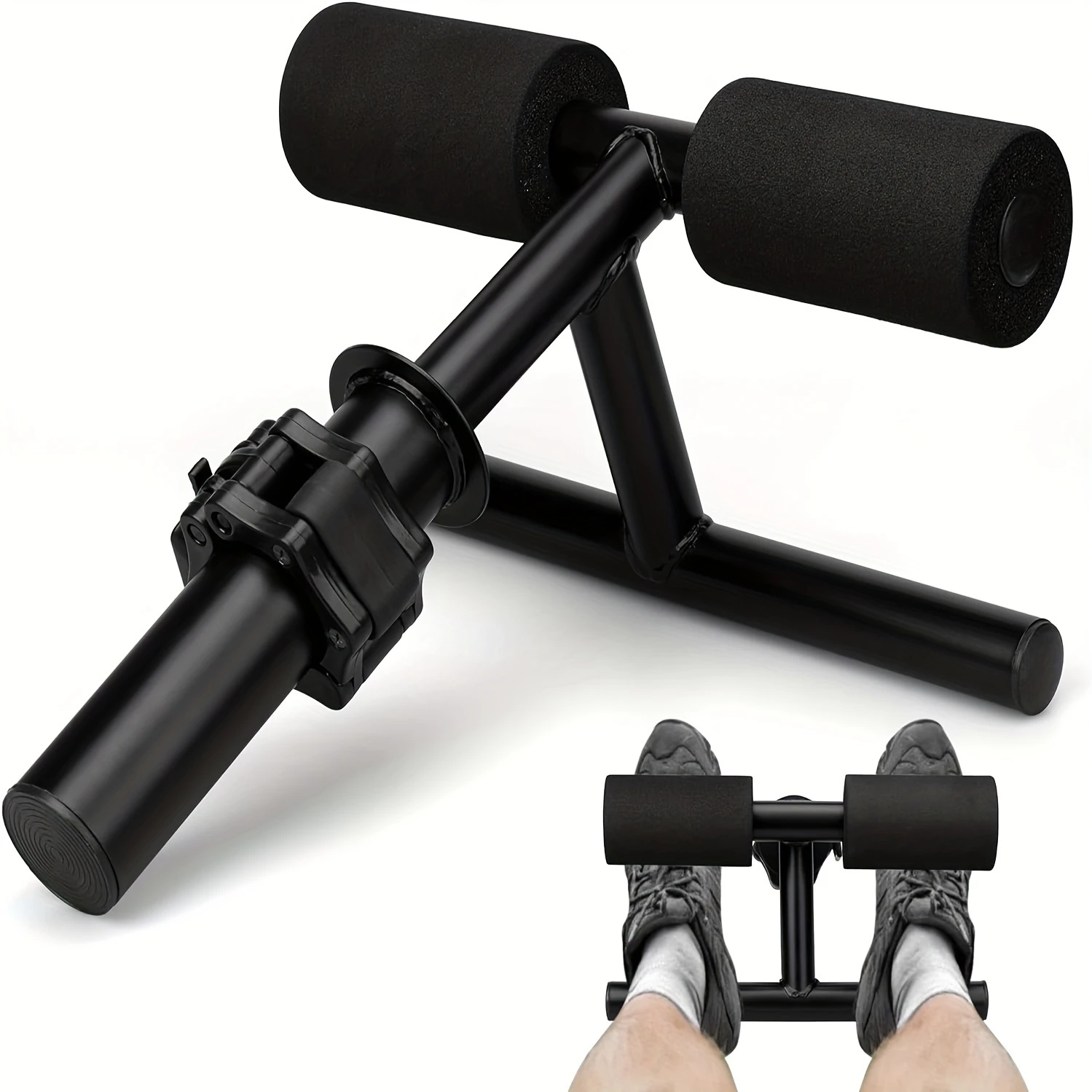 Barre Tib Bar pour exercices de fessiers, en acier soudé robuste avec rembourrage en mousse, compatible avec les haltères standard pour l'entraînement de la force des mollets