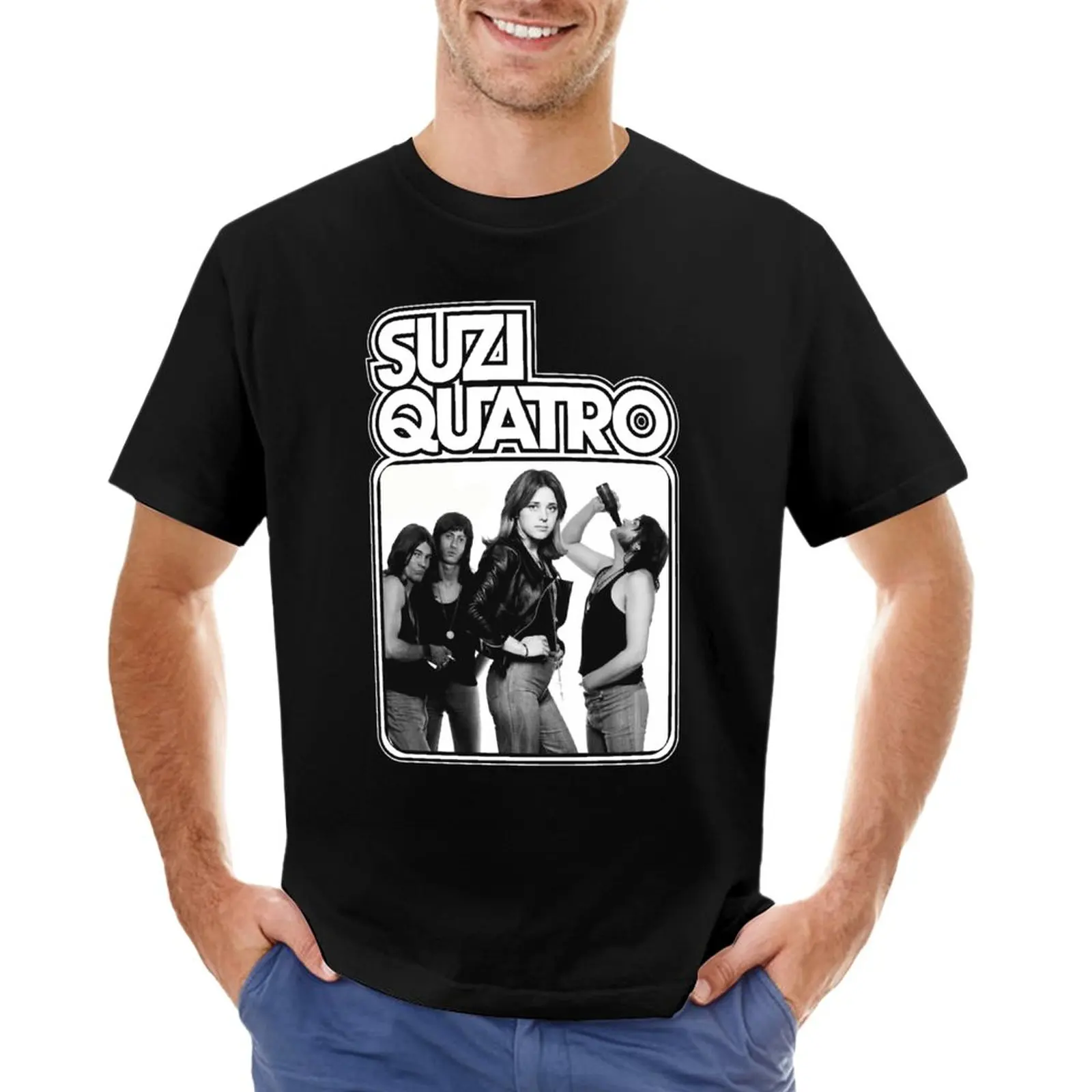 Suzi Quatro T-Shirt summer top Short t-shirt cat shirts graphic t shirts funny t shirts for men