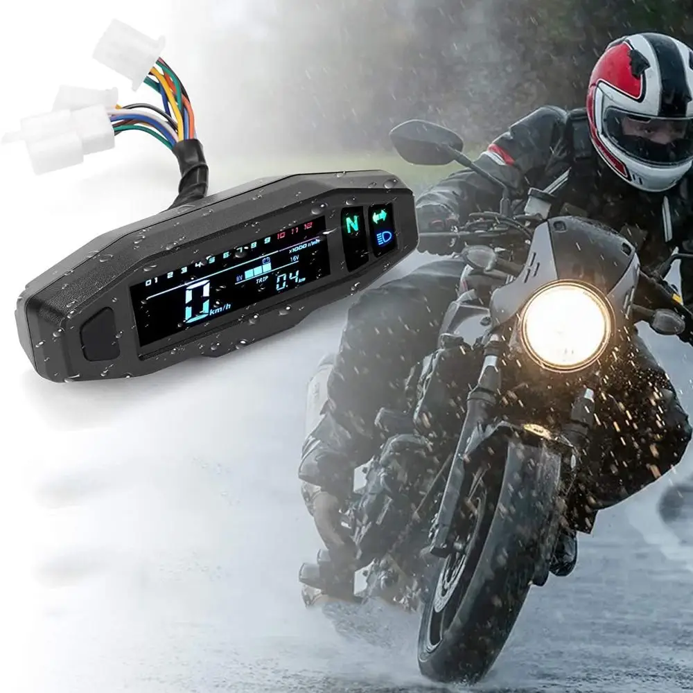 Waterproof Motorcycle LED Tachometer Turn Signal Light Indicator Adjustable Motorcycle Oil Gauge Easy To Install LED Display