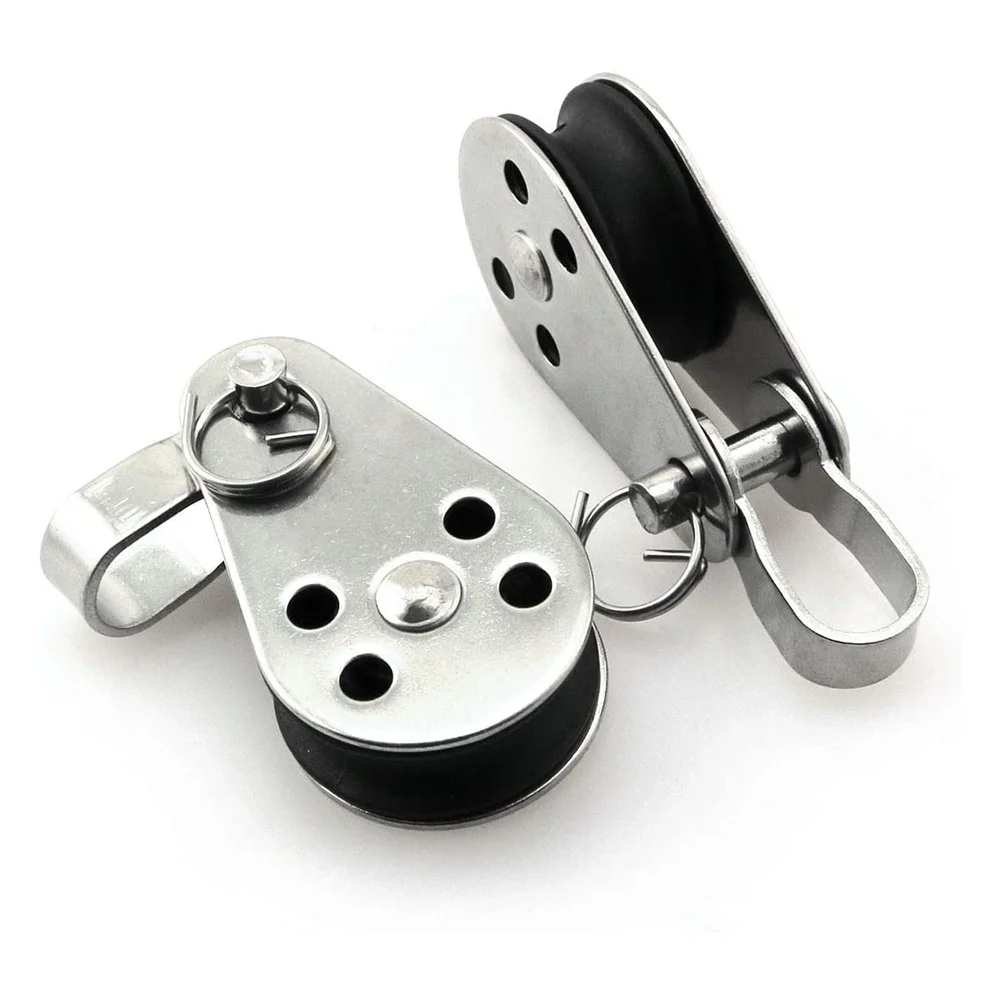 25 mm Edelstahl-Riemenscheibe, Einzelrad, tragende, drehbare Hebeseil-Riemenscheibe, Nylon-Hängedraht, Abschlepprad, Fitnessstudio-Zubehör – Detail 10
