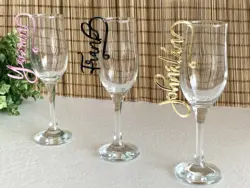 Custom Wedding Wine Glass Charms Personalized Name Acrylic Wedding Party Table Decor EventCocktail Drink Weddings Place settings