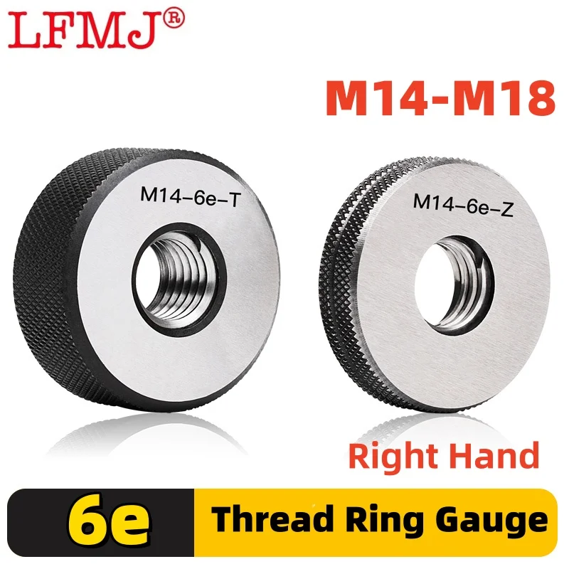 

1SET(1*GO+1*NOGO) 6e M14-M18 Standard Metric Fine Tooth Thread Ring Gauge Measure Tool M14M15M16M17M18