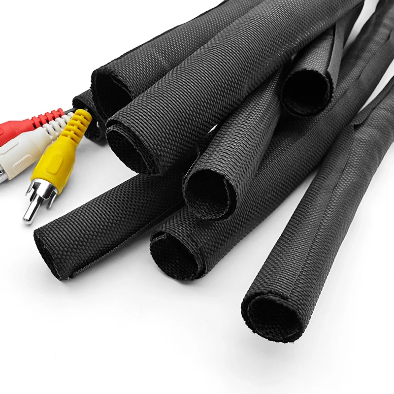Cable Sleeve PET Braided Expandable Sleeving Cable Management Self Closing Overlaps Cable Loom Split Wrap Pipe Wire Protection