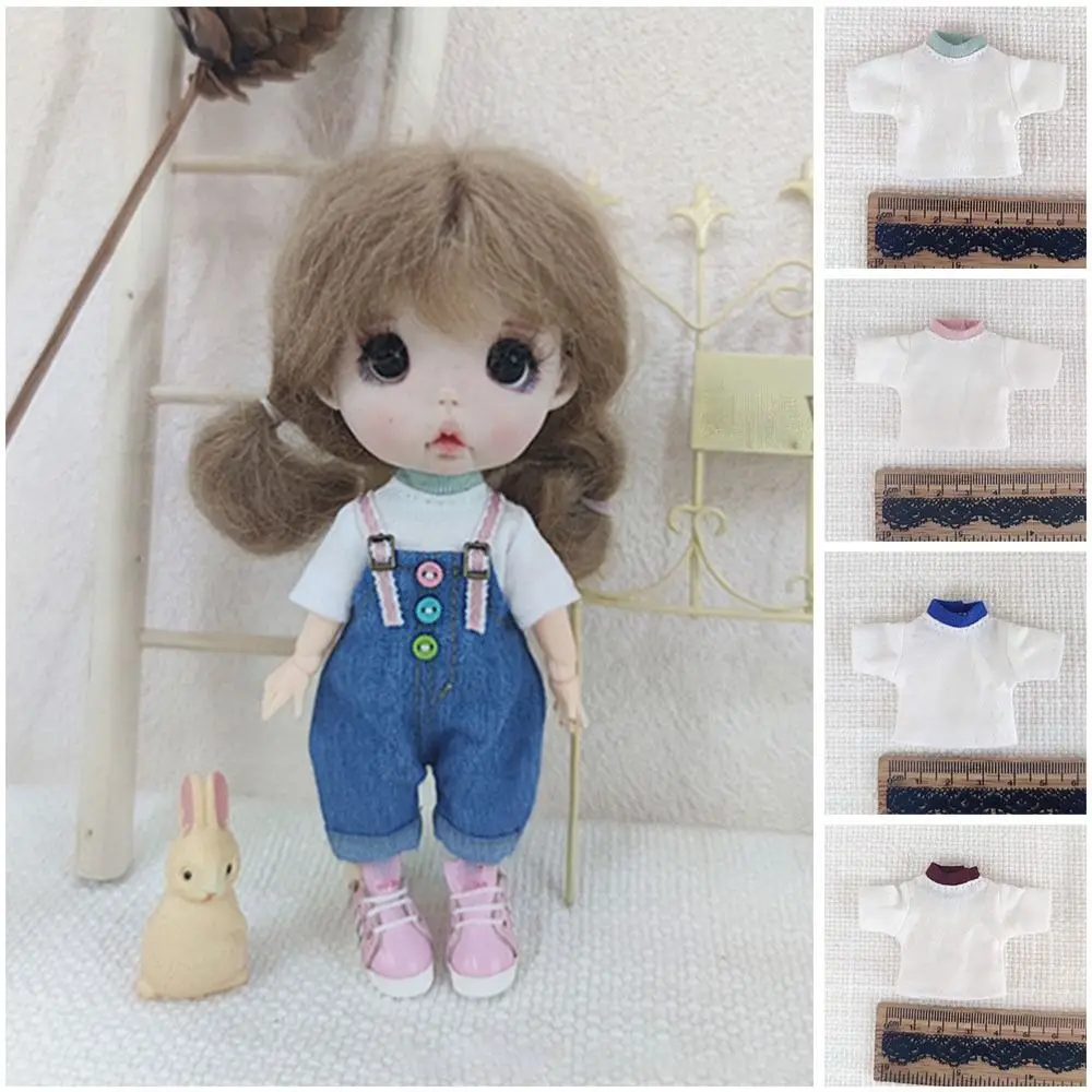 For 1/12Bjd for Obitsu11 Doll For 1/11 OB11Dolls Pants T-shirt Suits Doll Clothes Fashion Overalls Denim Pants