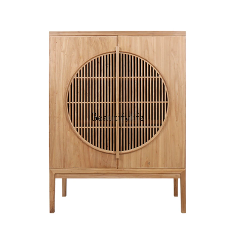 

**Chinese Zen porch cabinet foyer shoe cabinet paint-free elm locker