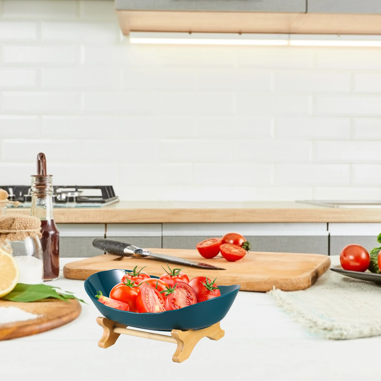 

Fruit Tray Cake Serving Plate Snack Home Hotel Storage Smooth Textured Easy Clean Wood Rack Environmentally Friendly Pet