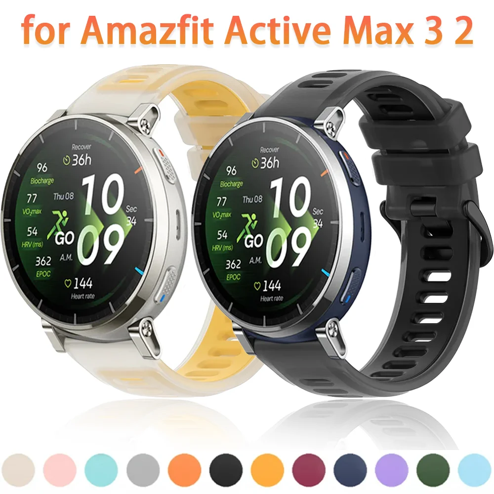 20/22mm Silikonarmband für Amazfit Active 3 2 T-Rex3 Pro 48mm 44mm Halbtransparentes Armband Amazfit Active Max Balance 2 Bip 6