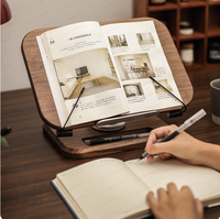 Black Walnut Solid Wood Reading Stand Student Reading Height Increase Stand Painting Books iPad Tablet Notes Portable Bookshelf