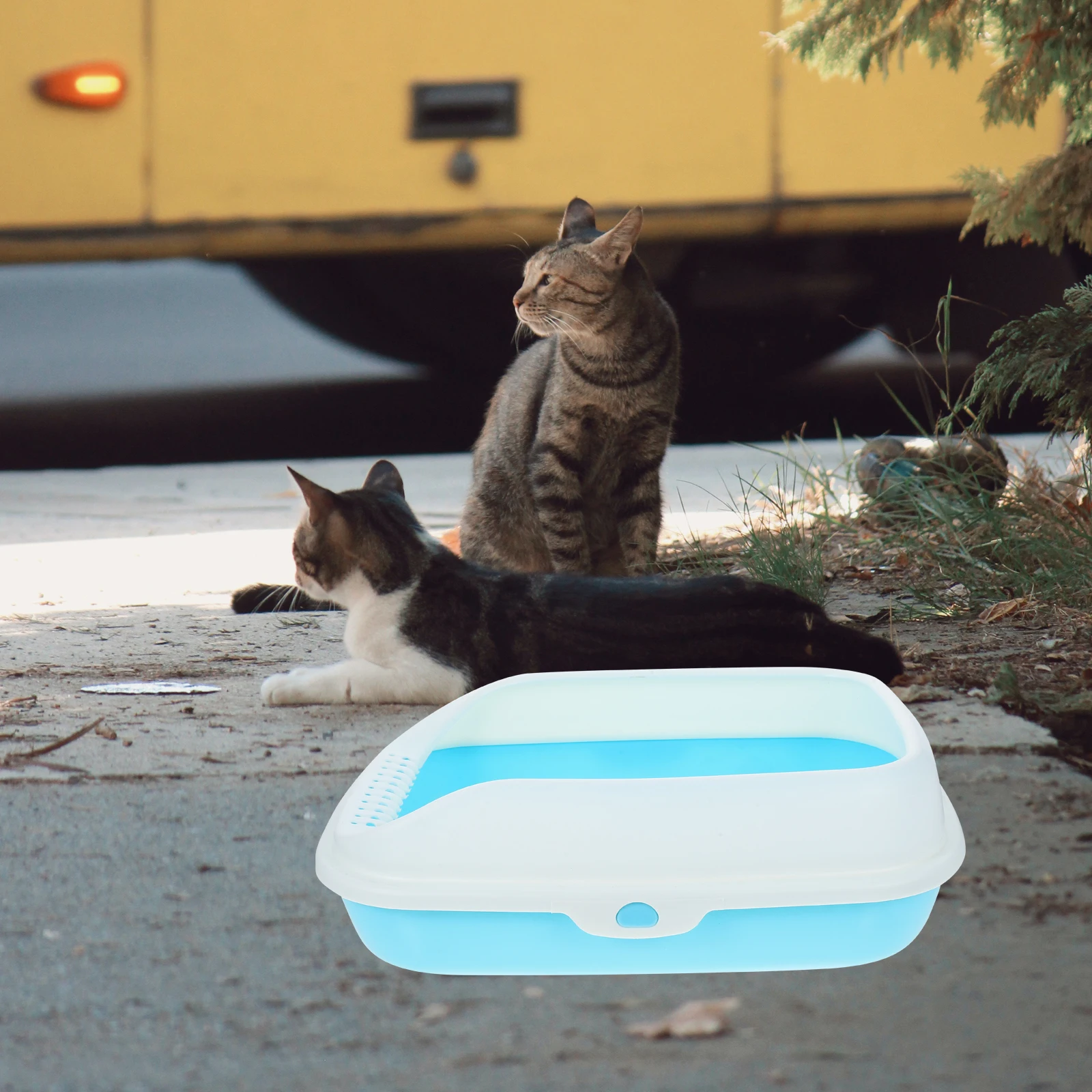 

Kitten Litter Toilet 40x28x13cm Semi Enclosed Breathable Fresh Spill Prevention Large Opening Safety Practical Home Pet