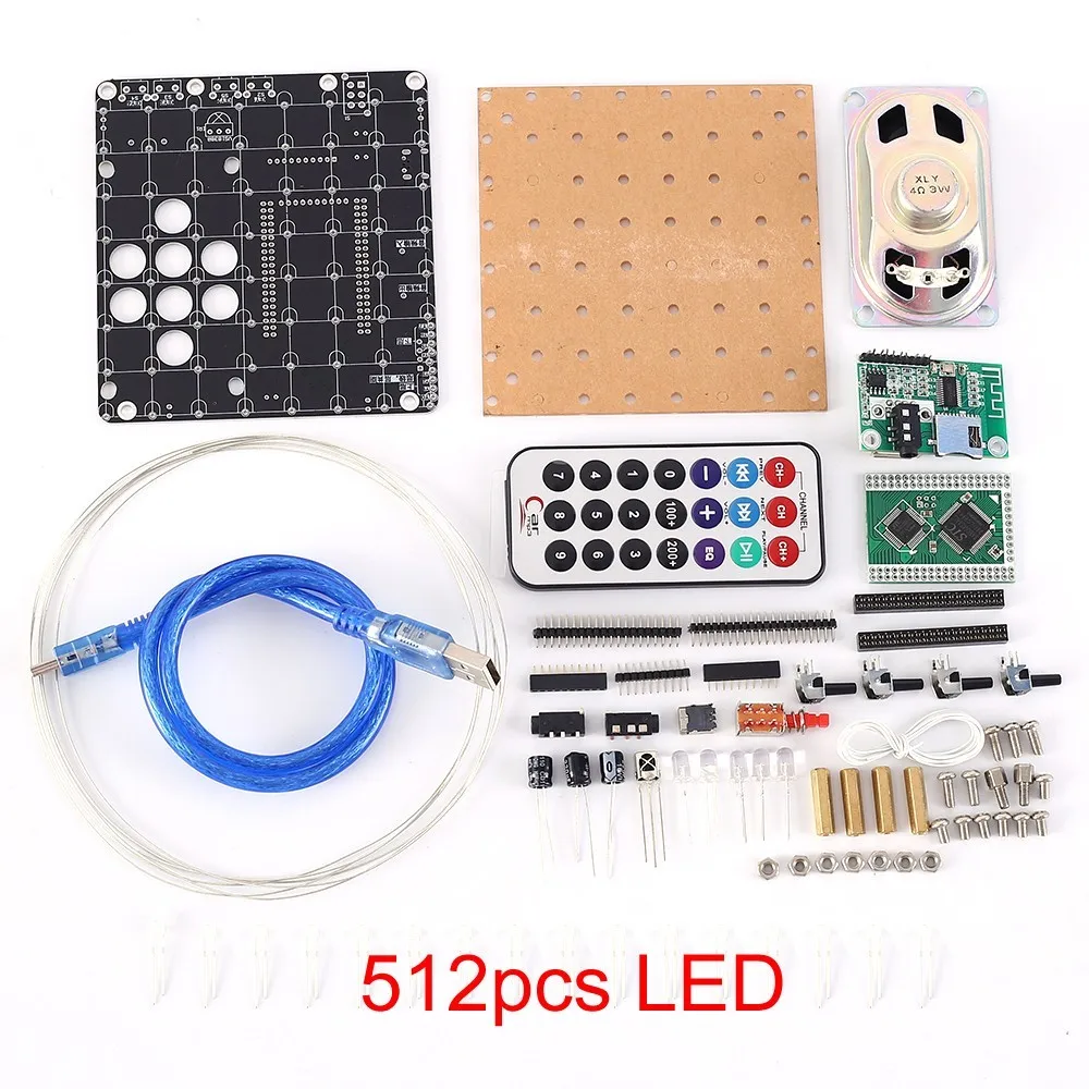 DIY LED Electronic Kit RGB Music Light 3D Cube Bluetooth-Compatible Amplifier FM Receiver Valentine Gift Soldering Practice