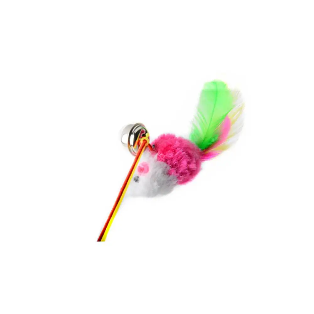 낚싯대 유형 다채로운 마우스 재미있는 고양이 스틱 탄성 로프, 텔레스코픽 로드, 지루함 완화 소품, 캐처 인터랙티브 장난감