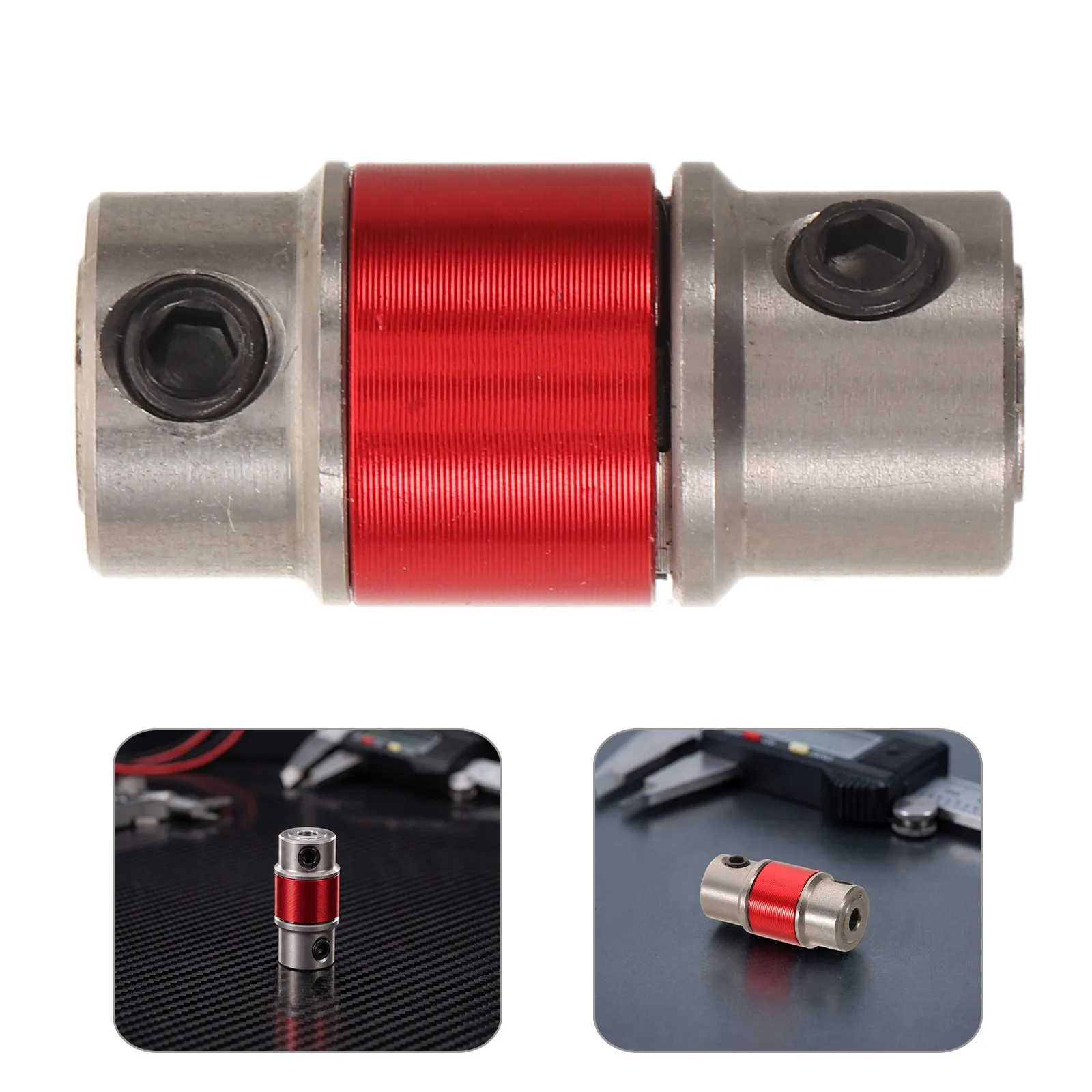 1Piece Stainless Steel Universal Joint Coupling Red Motor Shaft Connector for Rc Ship Propeller Drive Shaft Transmission Spare