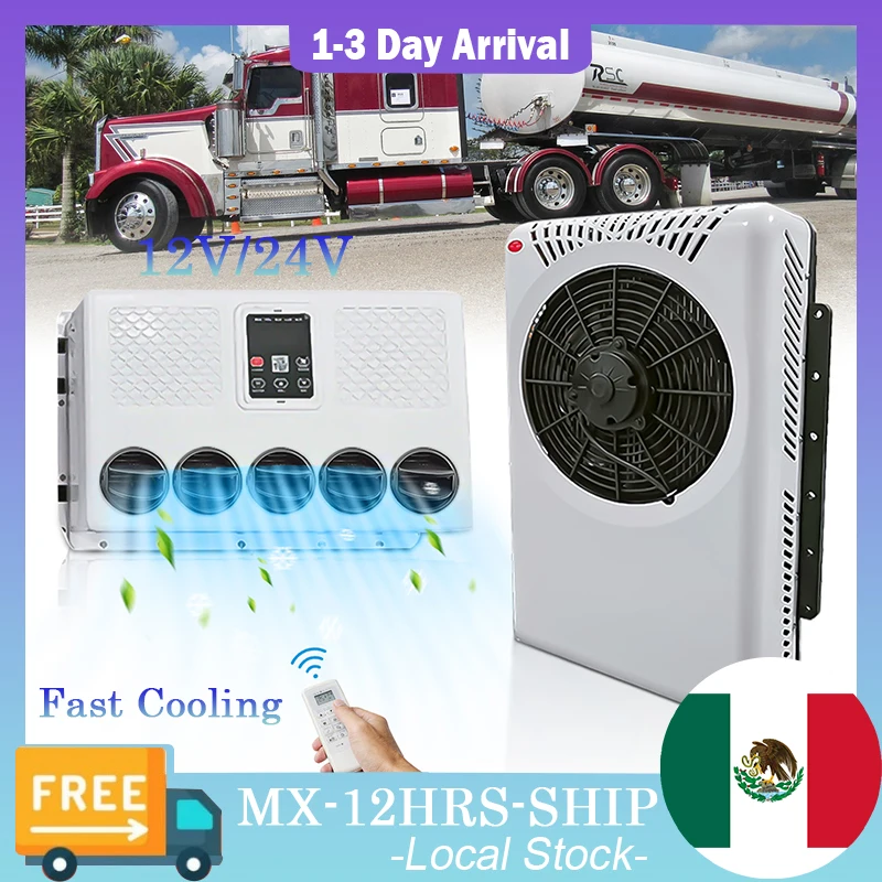 

Treeligo 10500btu 12V/24V Car Parking Air Conditioner electrical Split Air AC Unit For RV Truck Tractors Van Motorhome Camper