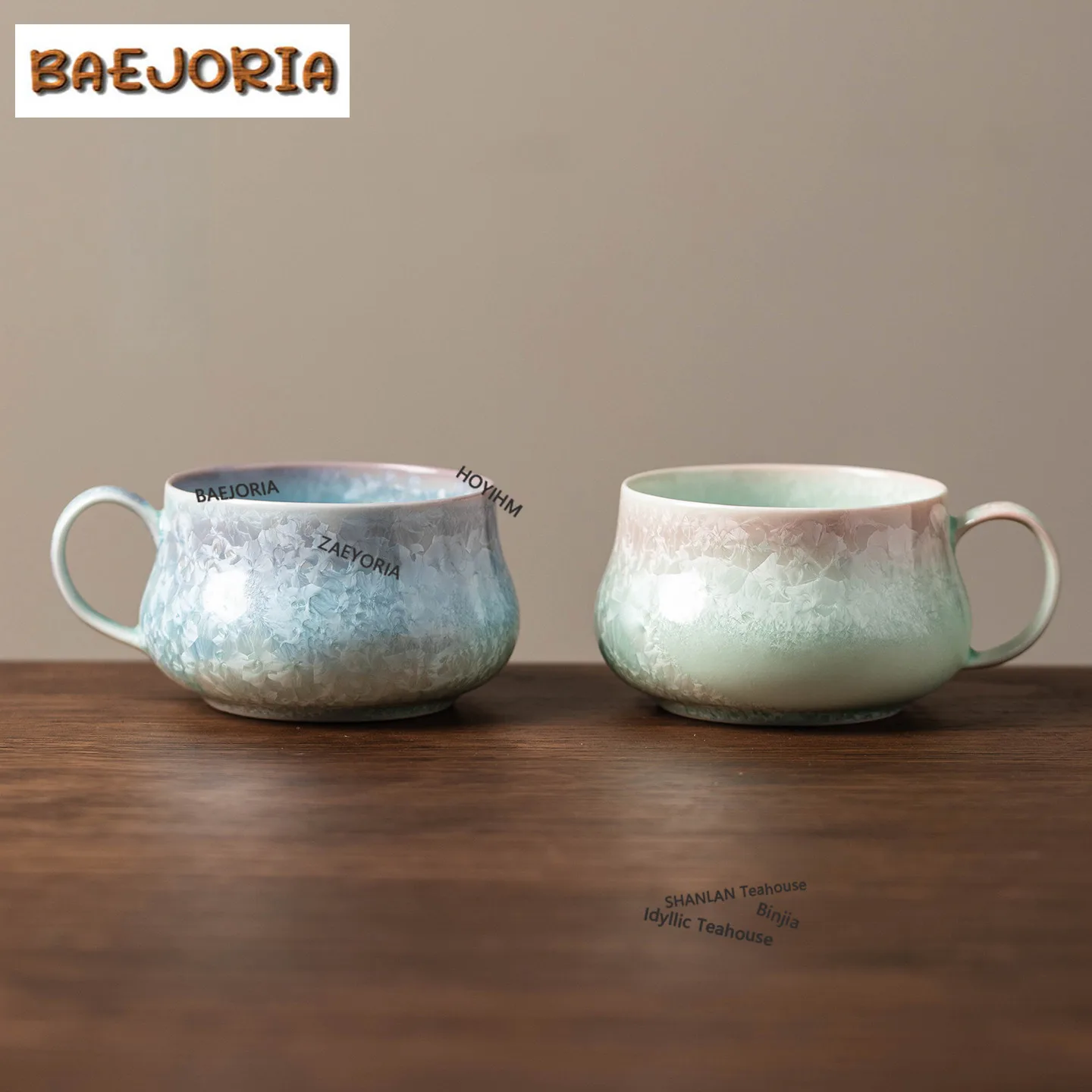 BAEJORIA 210ml Kiln-transformed Crystalline Glaze Coffee Mug Breakfast Mug Afternoon Tea Mug Office Water Cup Tea Services