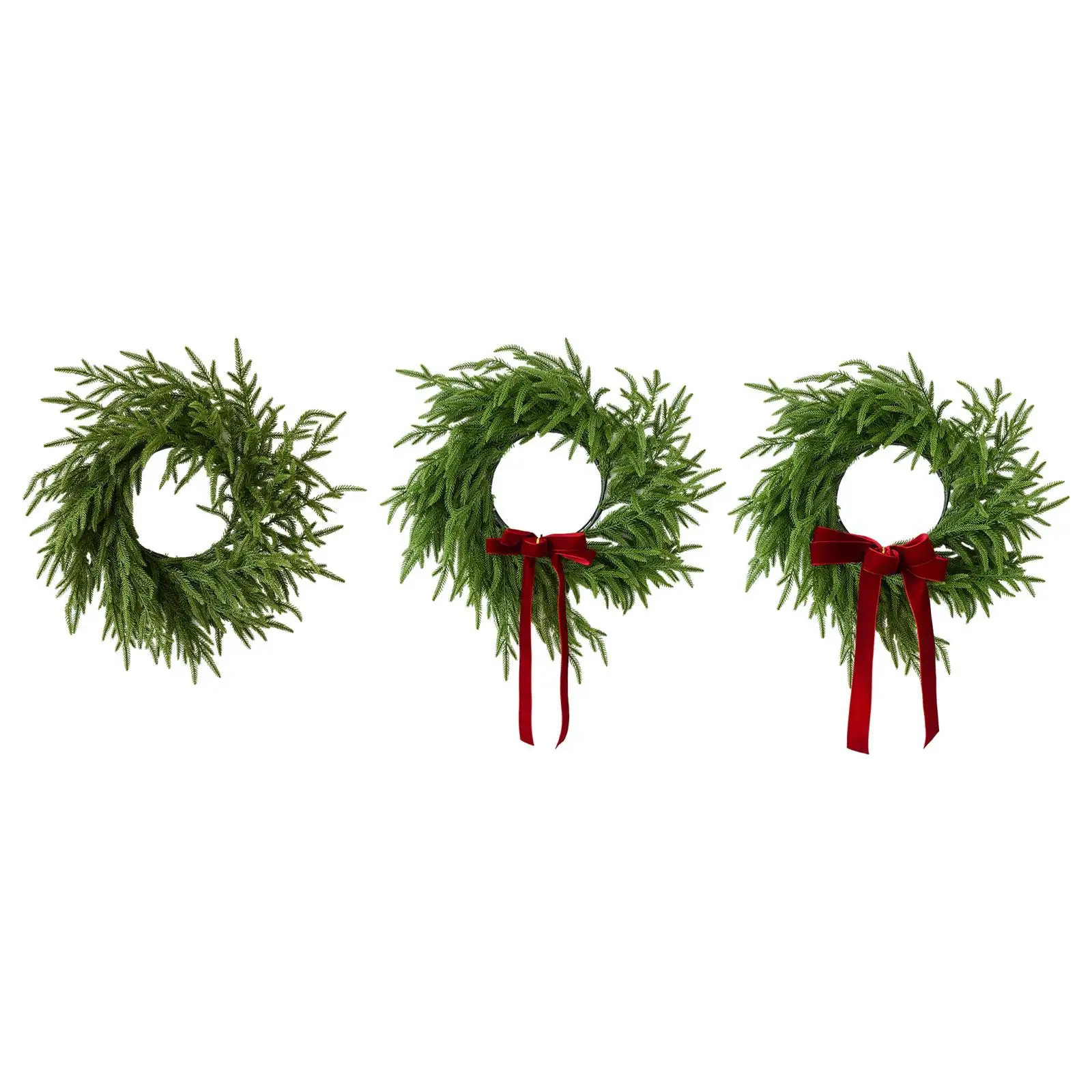 19inch Artificial Pine Christmas Wreath Realistic PP and Iron Wire Versatile