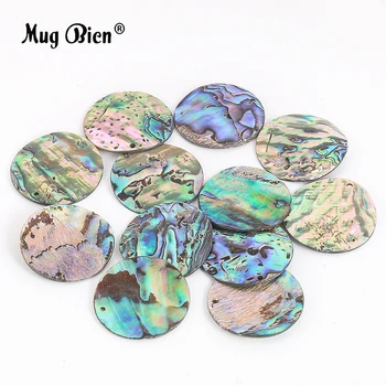 1PC Natural Abalone Shell Pendant Coin Seashell Disc Charms for Jewelry Making Material Accessories Necklace Earrings Dangle