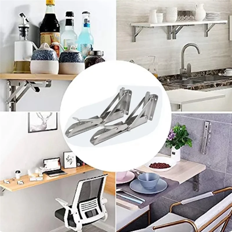 Promotion! Stainless Steel Folding Angle Bracket Triangle Shelf Heavy Support Adjustable Wall Mounted Stand
