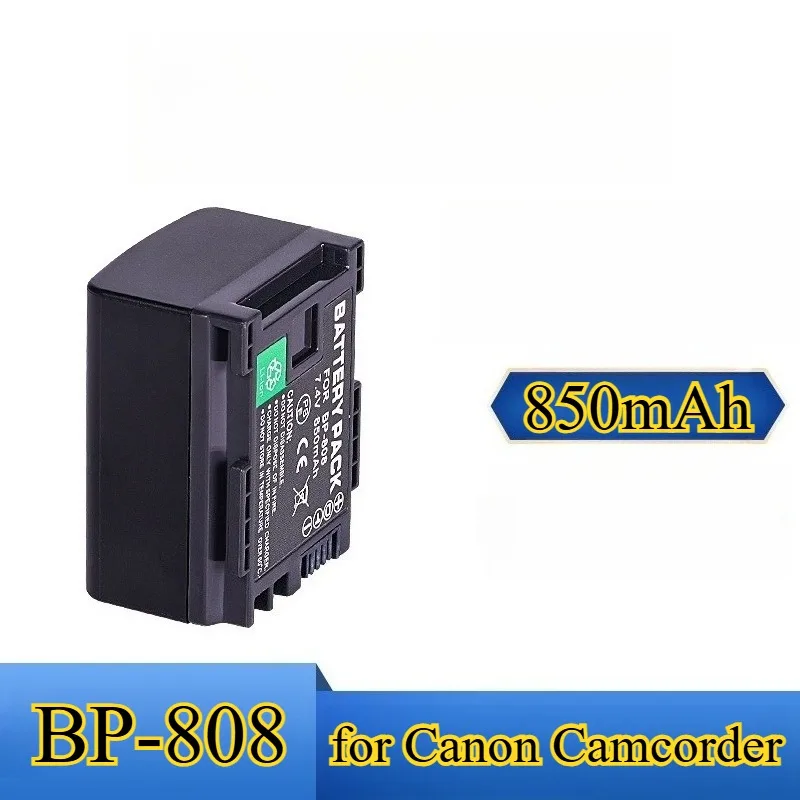 850mAh استبدال لبطارية Canon BP-808 BP-809 BP-807 لكاميرا الفيديو Legria HF S11 / HF S100 / HF21 / HF200 / HF S10