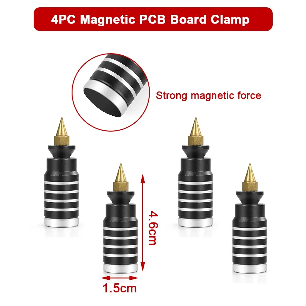 NEWACALOX – troisième main d\'aide à la soudure, Base magnétique rotative à 360 ° pour la fixation de la carte PCB, Clip de soudage, outils de