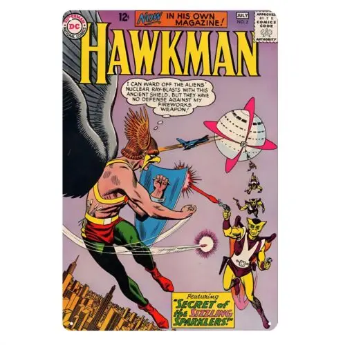 Hawkman No.2 Retro Comic Book Metal Poster Tin Sign - 20x30cm Plate 1pc