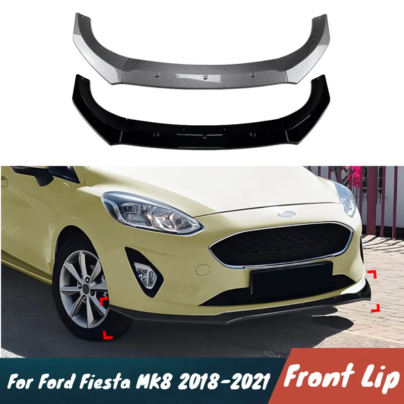 

Для Ford Fiesta MK8 (стандартная версия) 2018-2021: Защитная накладка на передний бампер, сплиттер, тюнинг-аксессуары для кузова