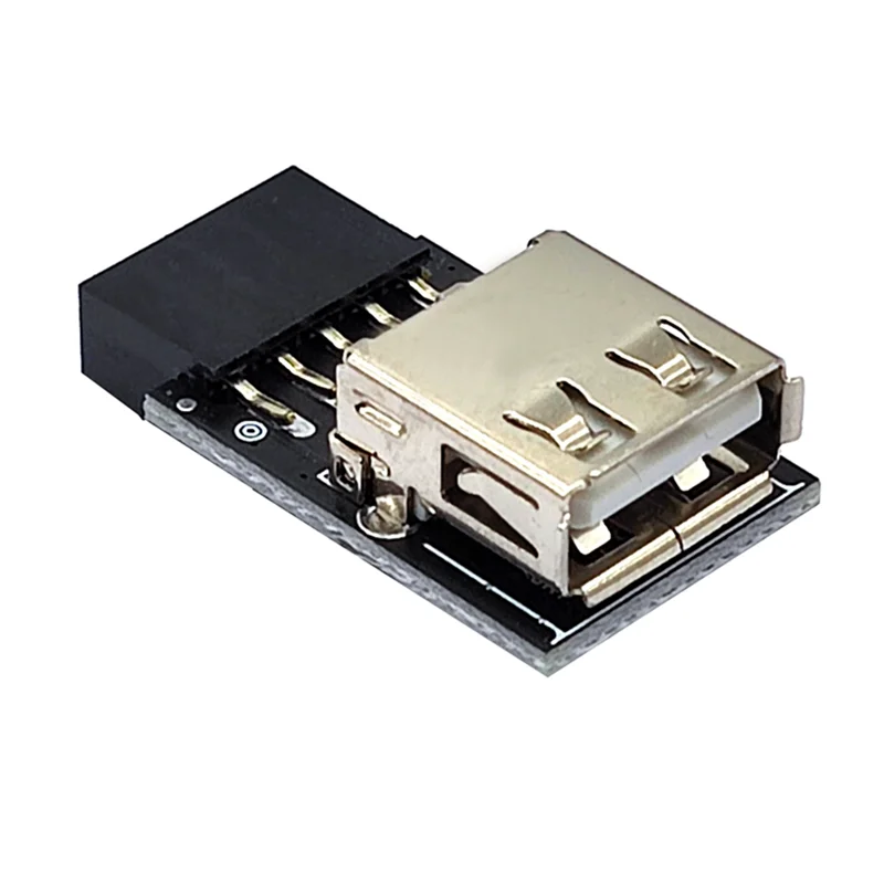 Qy-9Pin - 1ポートUSBアダプターコネクター PC内蔵マザーボード 9ピン - USB2.0 タイプA メス変換アダプター デスクトップパソコン Dura用
