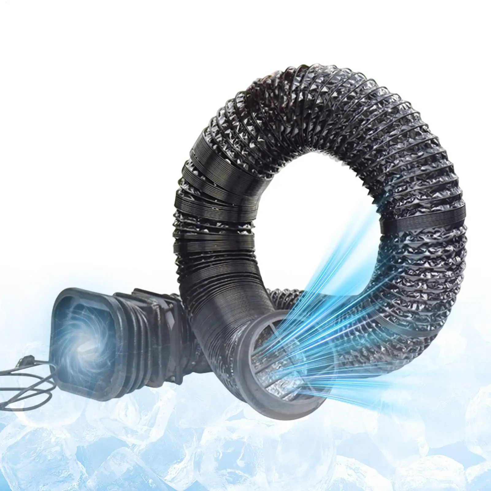 100/300/600CM Universal Car AC Vent Extender with Flexible Tube, Rear Seat Cooling Hose for SUV, Truck & RV, Secure Clamp Design