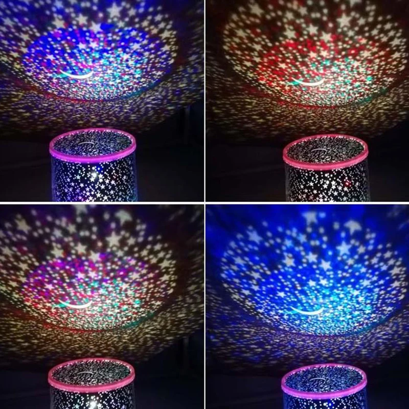 Proyektor lampu malam LED untuk anak-anak, 1 buah lampu tidur berwarna bintang langit berbintang hadiah kreatif