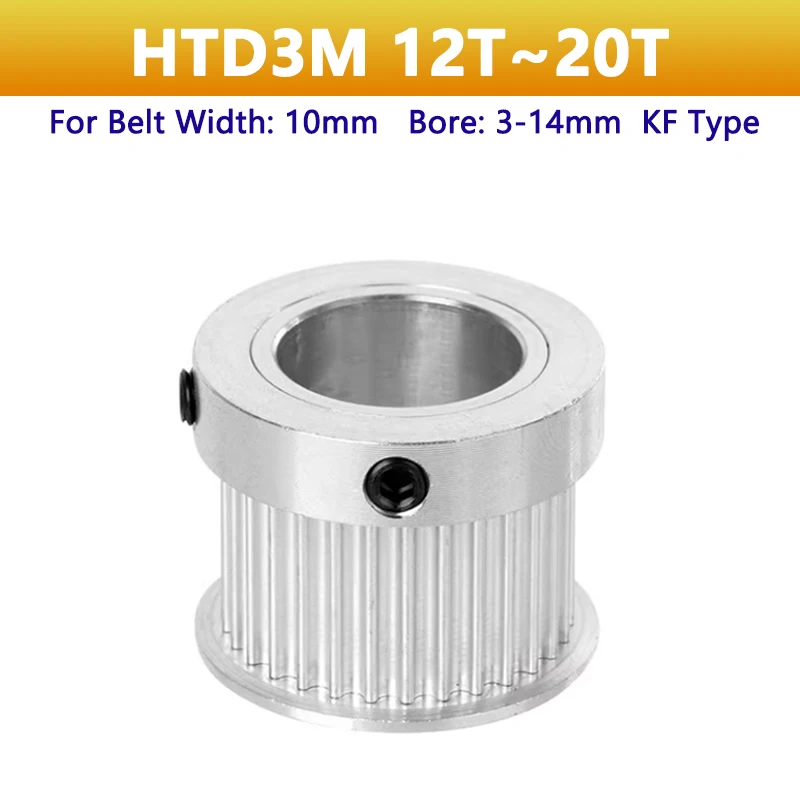 

1pc Belt Width 10mm 12T-20T HTD3M Timing Pulley 12 14 15 16 17 18 20 Teeth HTD-3M Synchronus Pulley Bore 3 4 5 6 6.35 -14mm