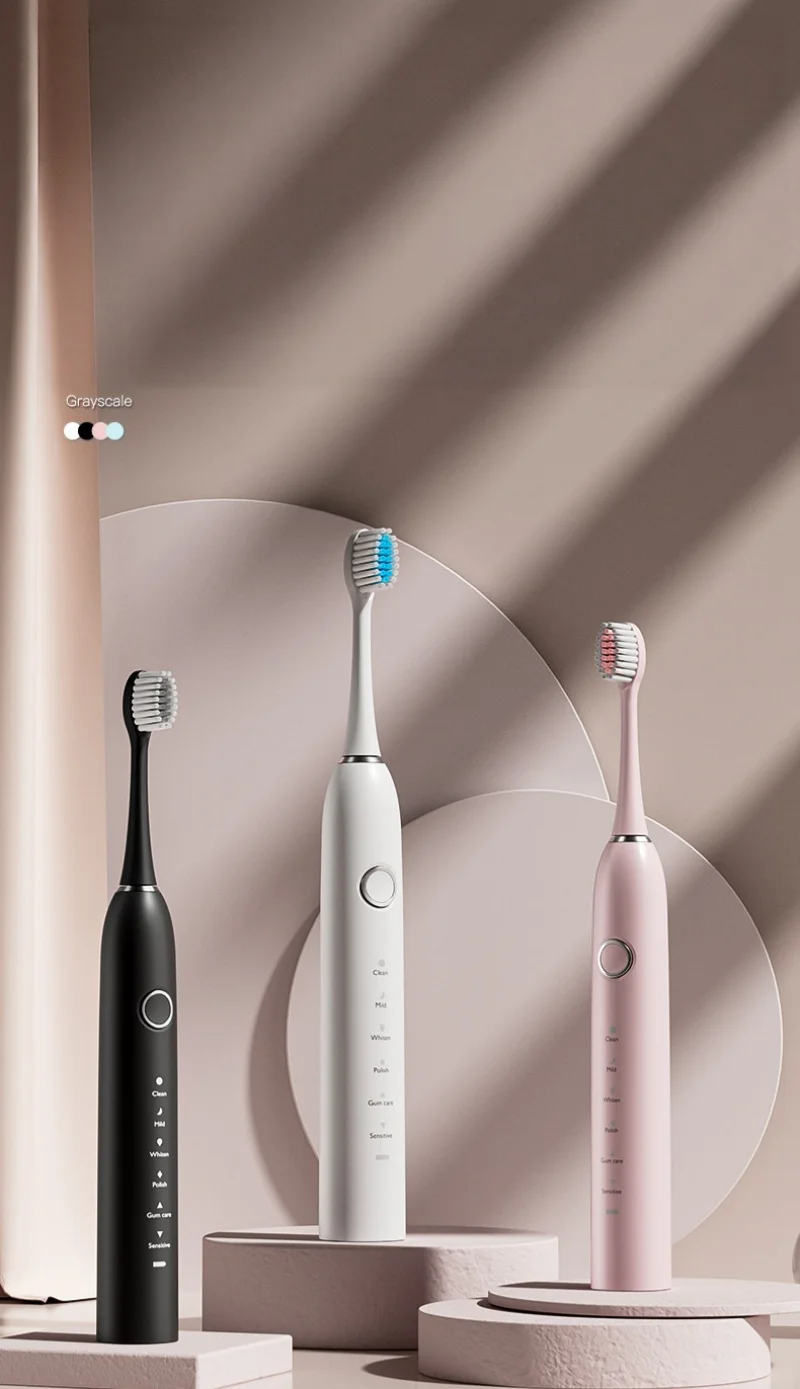 Smart Ultrasonic Teeth Whitening Toothbrush; Rechargeable Sonic Electric Toothbrush; Adult Toothbrush; Comes with 4 Brush Heads