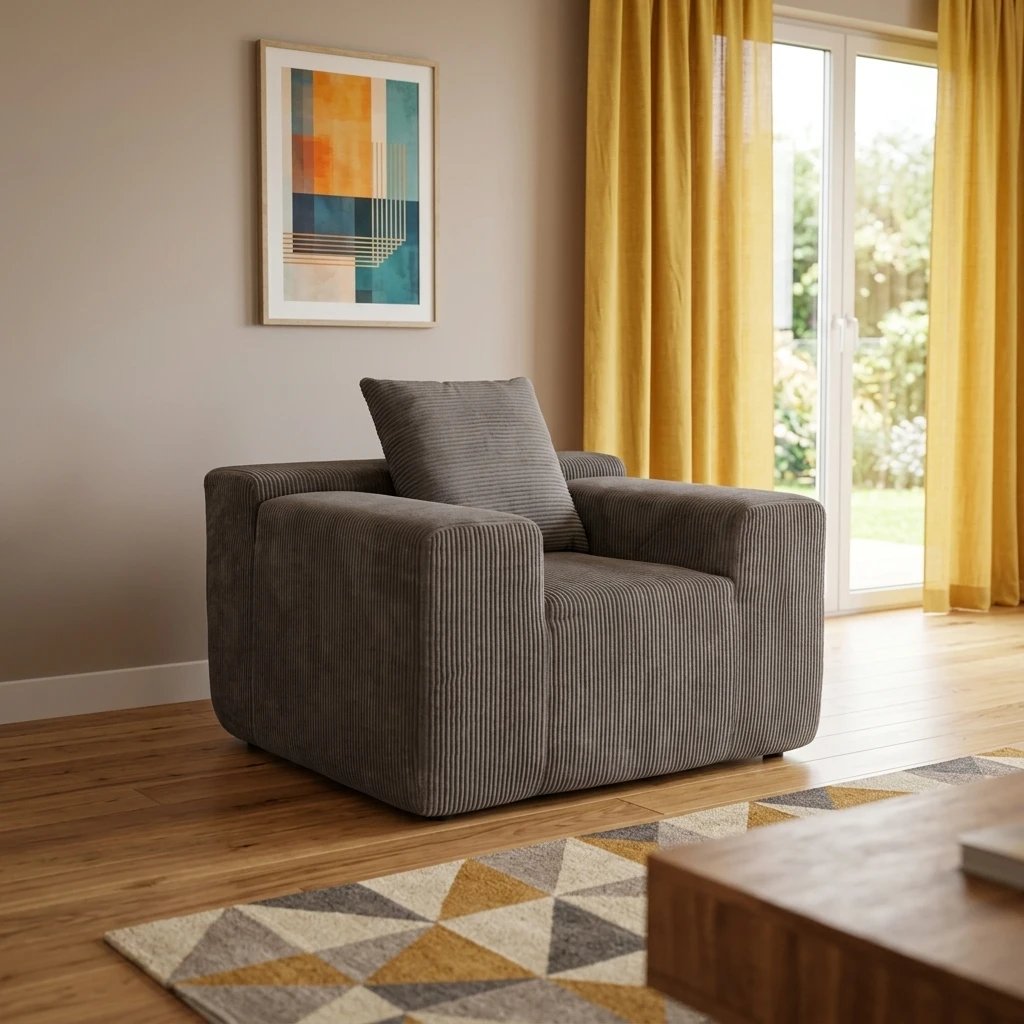 #Modern Compressed Square Sectional Sofa Set Luxury Fabric with Durable Design for Living Room Boneless Couch