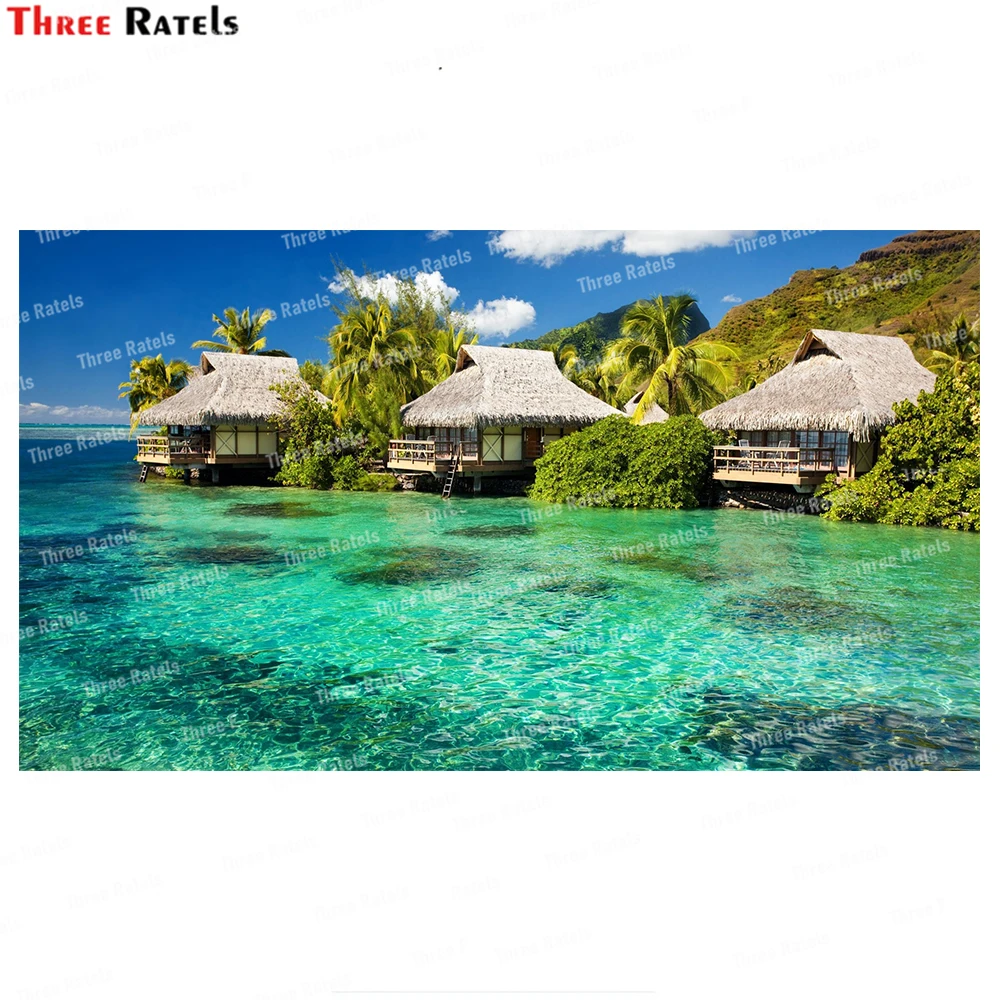 Three Ratels WF156 Overwater Bungalows Wallpaper Bedroom Living Room For Home Decor Kids Room Decals Background Decoration