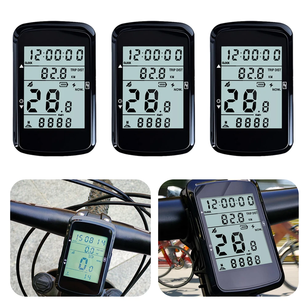 

Wireless Bicycle Computer 2.4 Inch Screen GPS Bike Speedometer with Backlight Wireless Speedometer Rechargeable Bike Accessories