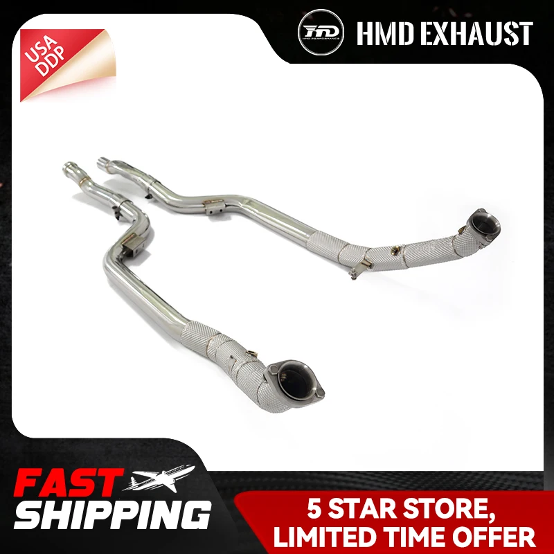 

Exhaust system for Benz W212 E63 Downpipe Heat shield SS304 High performance Precise 1:1 installation on the original car