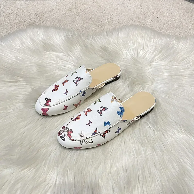 Baotou Half Slippers Women Summer Wear Muller Shoes 2025 New Flat Sandals