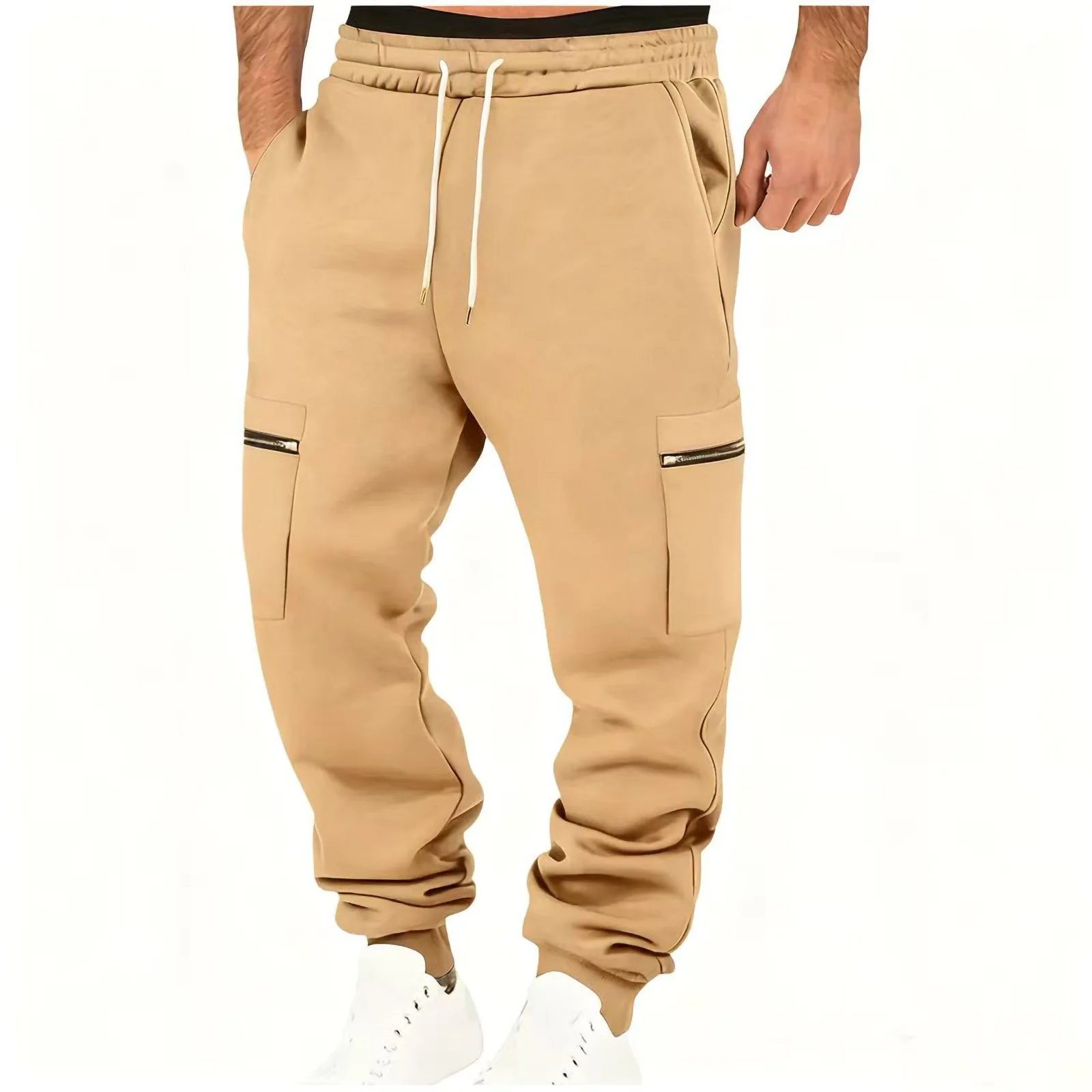 

Autumn Winter New Sweatpants Men Solid Drawstring Sports Full Length Trousers Male Jogging Training Fitness Pants Streetwear Man