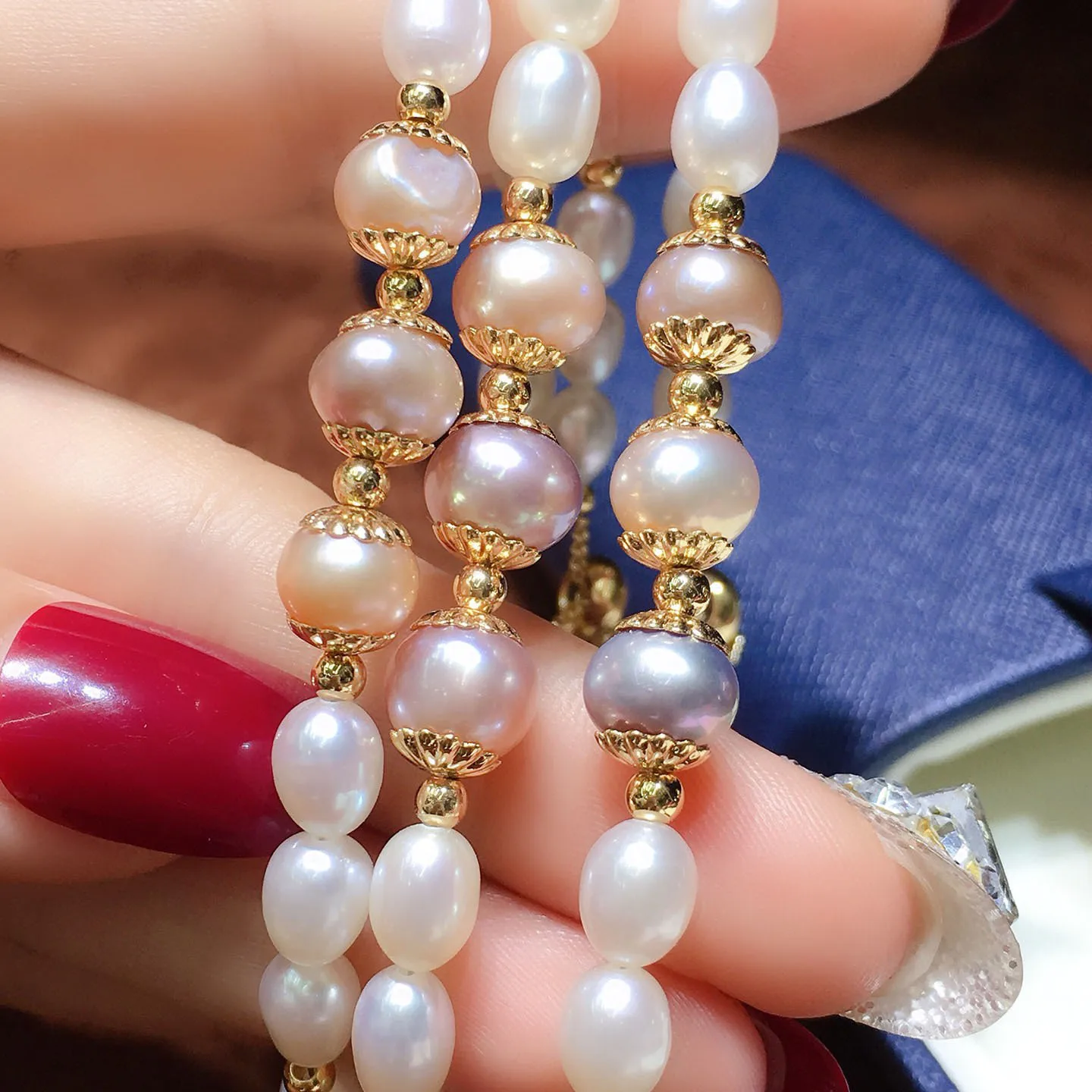 Freshwater pearl bracelet women's Korean version 5-8m pull-out model niche design sense fashionable, simple and versatile