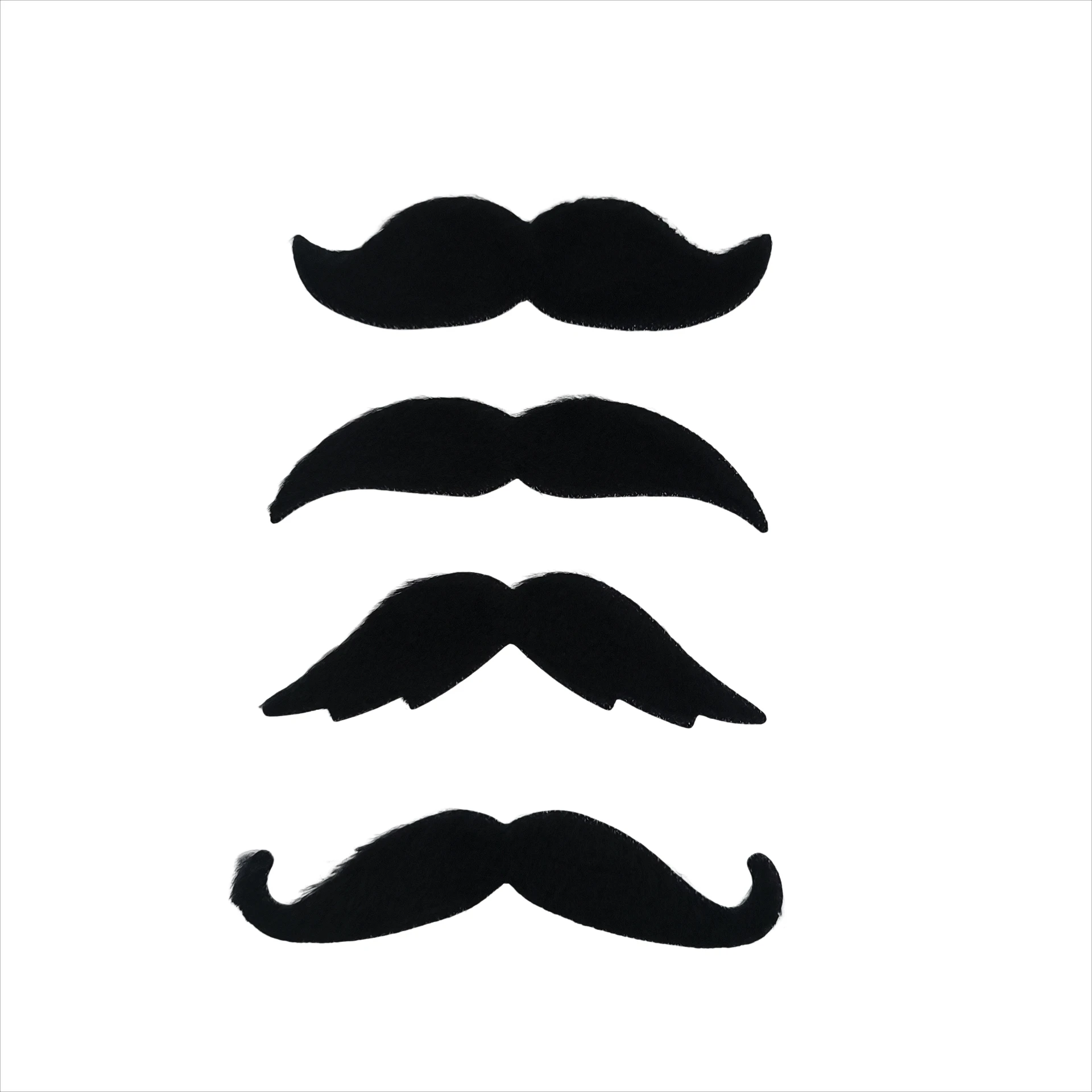 4Pcs/Set Black Fake Mustache Self Adhesive Costume Props for Halloween Cosplay Masquerade Party Funny False Whiskers