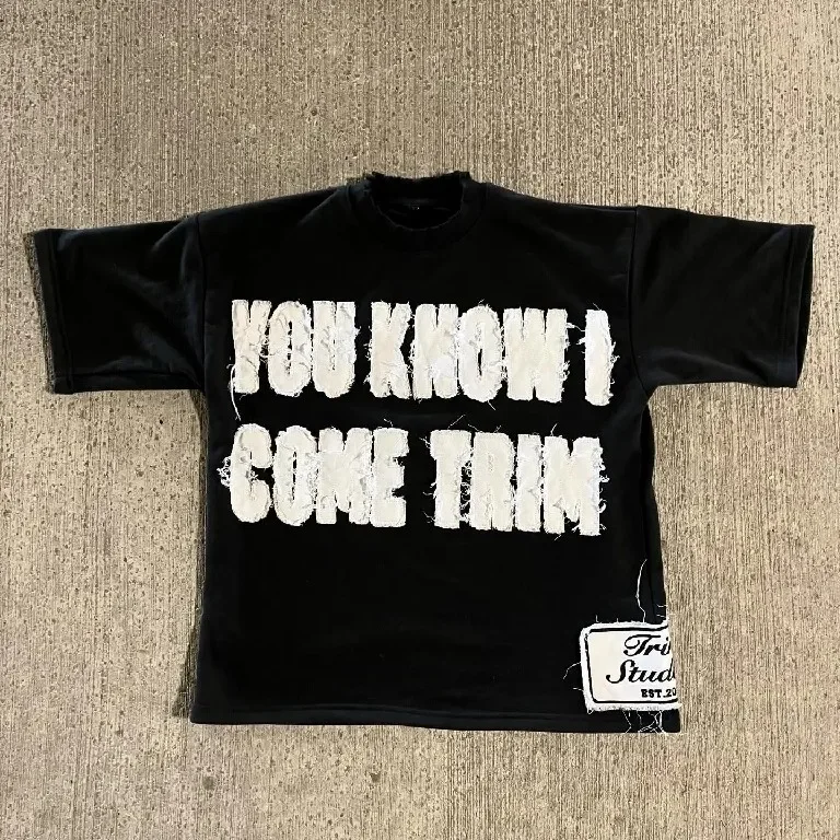 ريترو التصحيح تي شيرت Y2K ملابس الرجال النساء Harajuku الهيب هوب إلكتروني التصحيح التطريز المتضخم التي شيرت عادية كم قصير بلايز #3