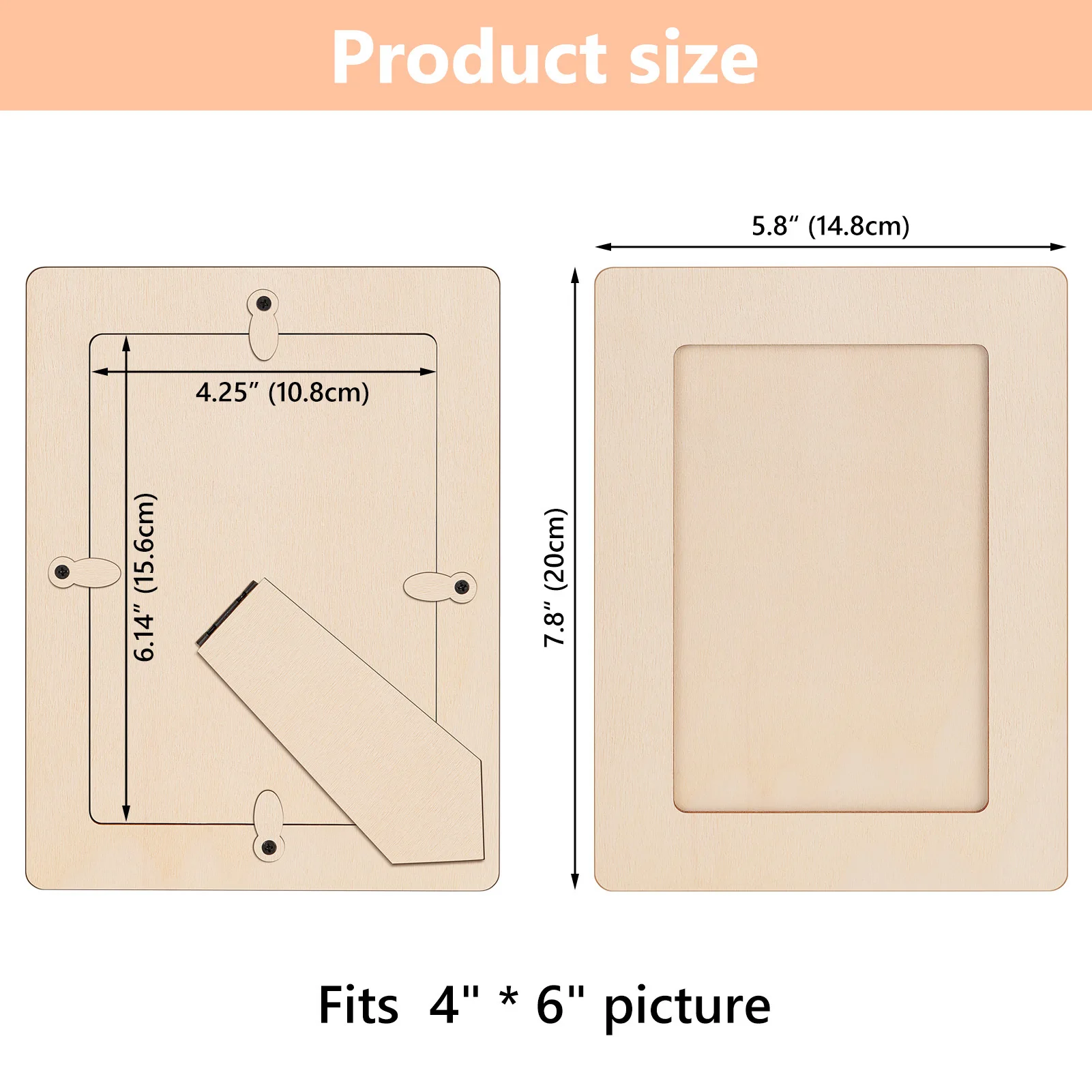 22pcs/set Wooden Picture Frame Set Unfinished DIY Photo Frame with Stickers Painting Tools Color Pen Rhinestone Stickers for Kid