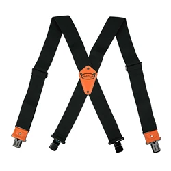 Melo Tough Men's Industrial Strength Suspenders Partial Elastic Tradesperson's Suspenders 2 inch Wide Tool Belt Suspenders